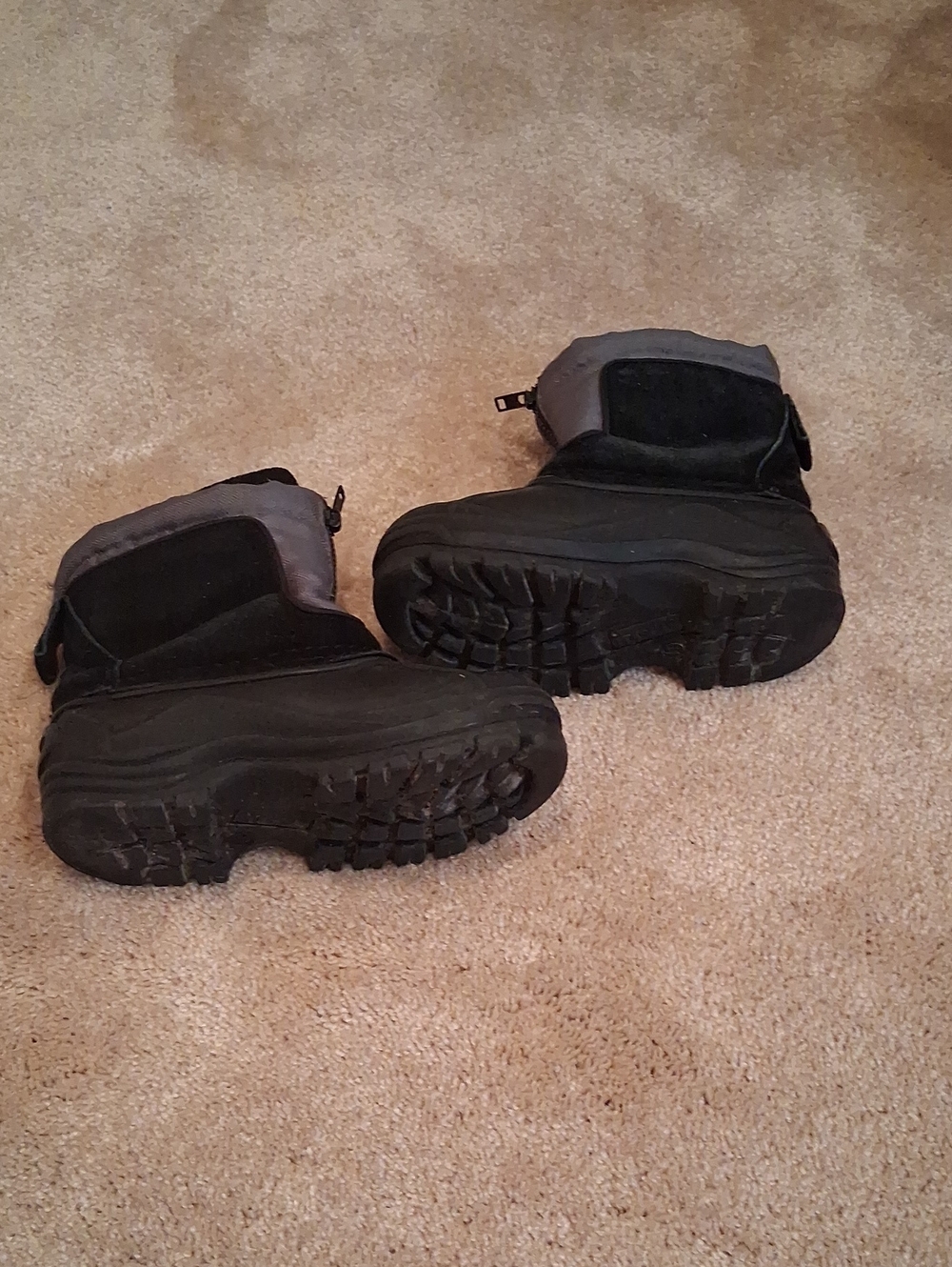 Kids Black and Gray Winter Boots